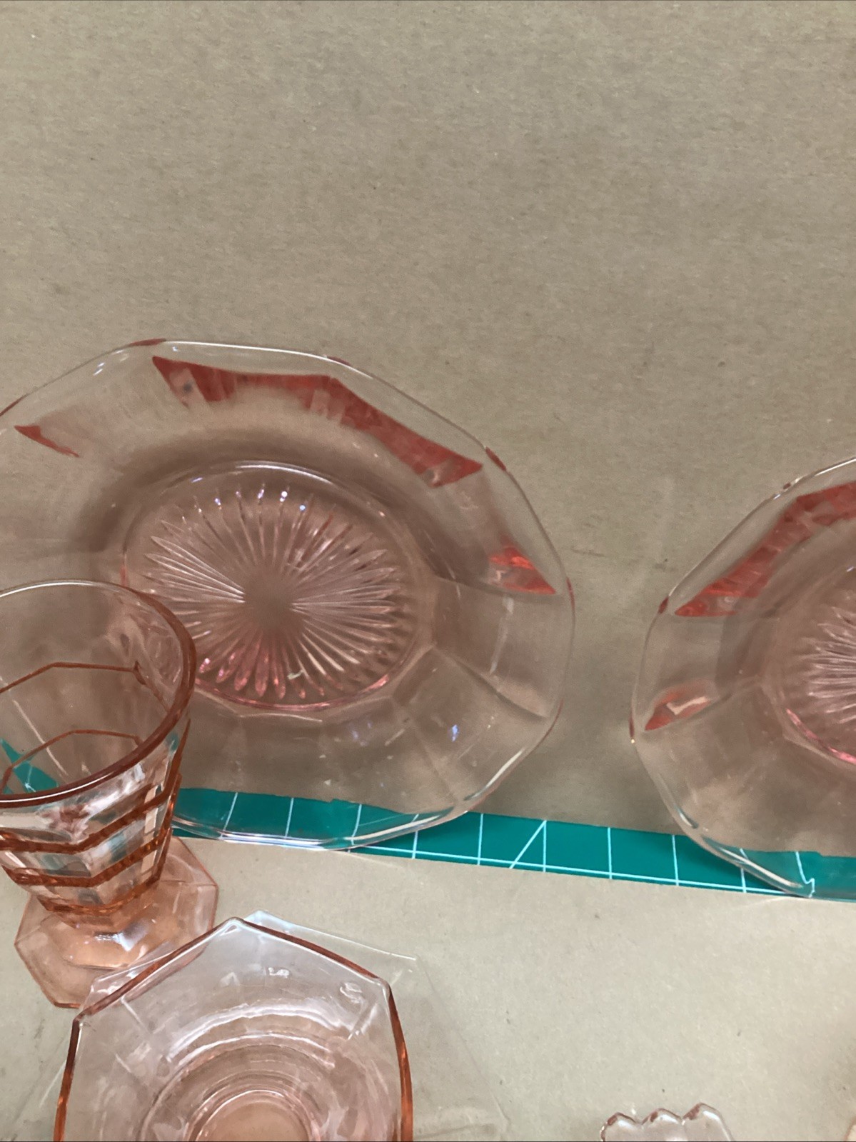 Large Vintage Lot 25 Pieces Mixed Pink Depression Glass