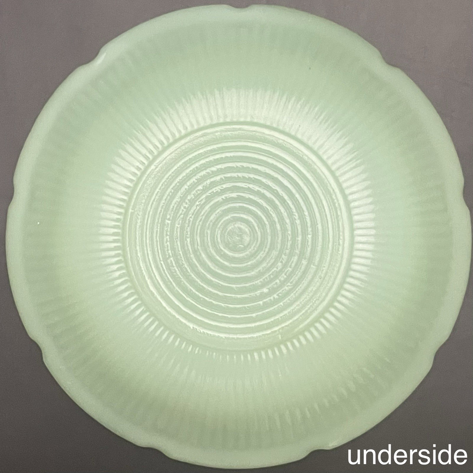 Anchor Hocking Jadeite Alice Replacement Saucer Only 1945-1949 USA 6 1/8″dia