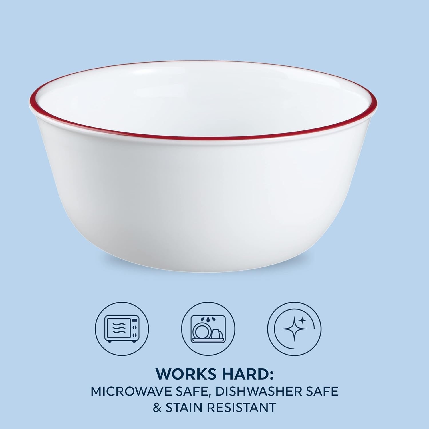 Glass 28oz Red Band Bowl 6pk