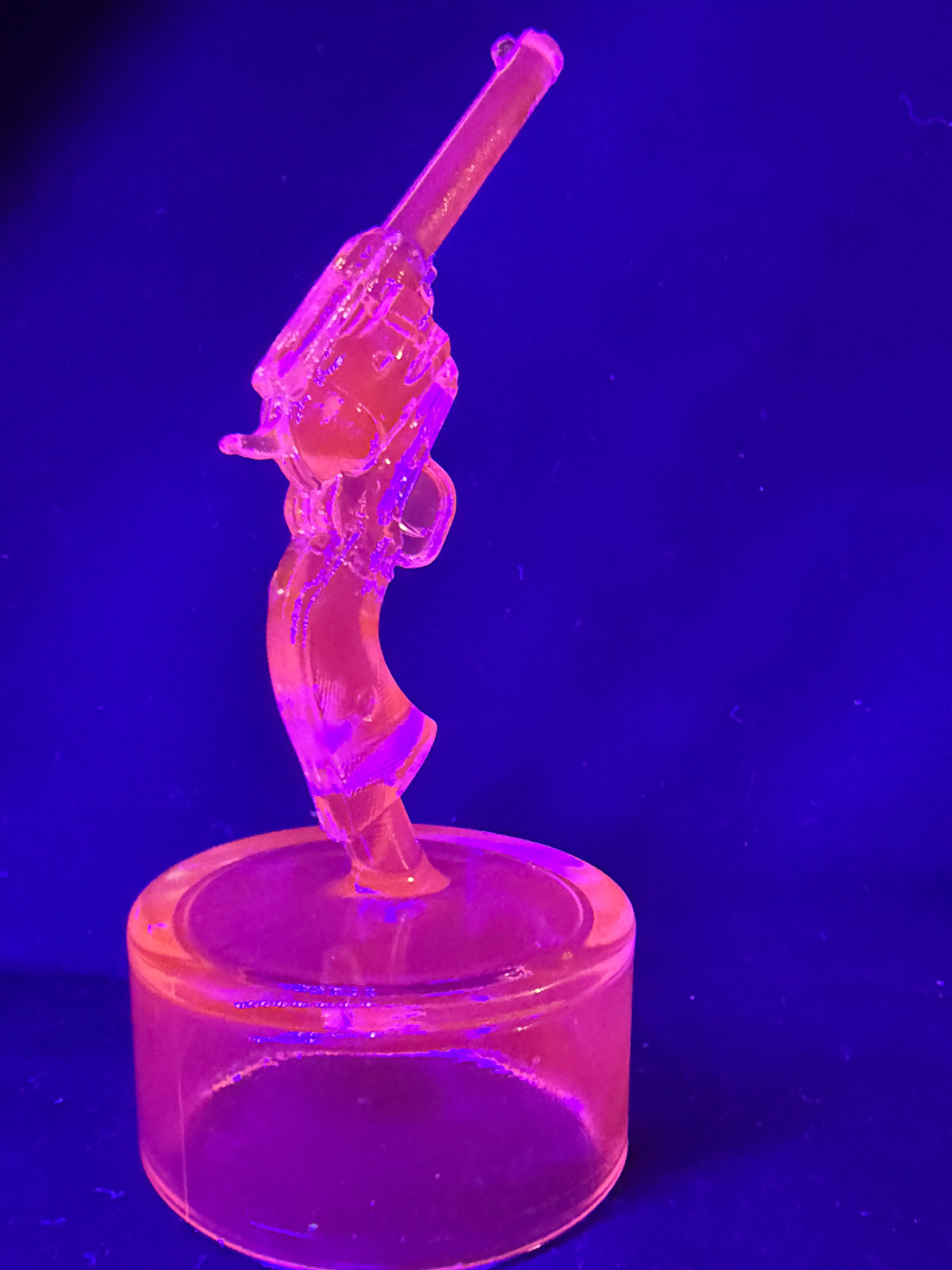 Blue Vaseline glass Colt Revolver pistol uranium single action army gun western