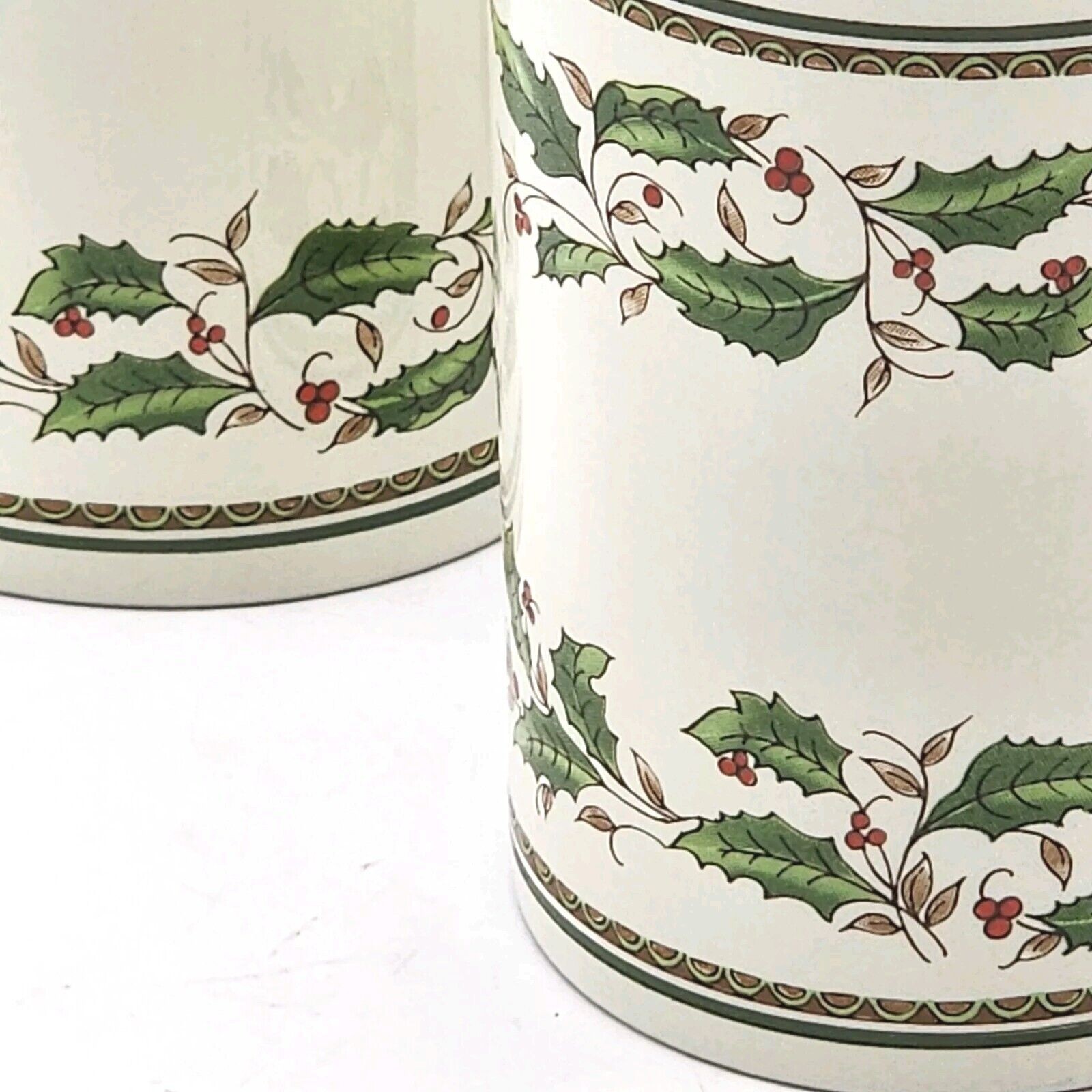 Set of 3 Konitz Germany Holly Holiday Home For The Holidays Porcelain Mugs 1994