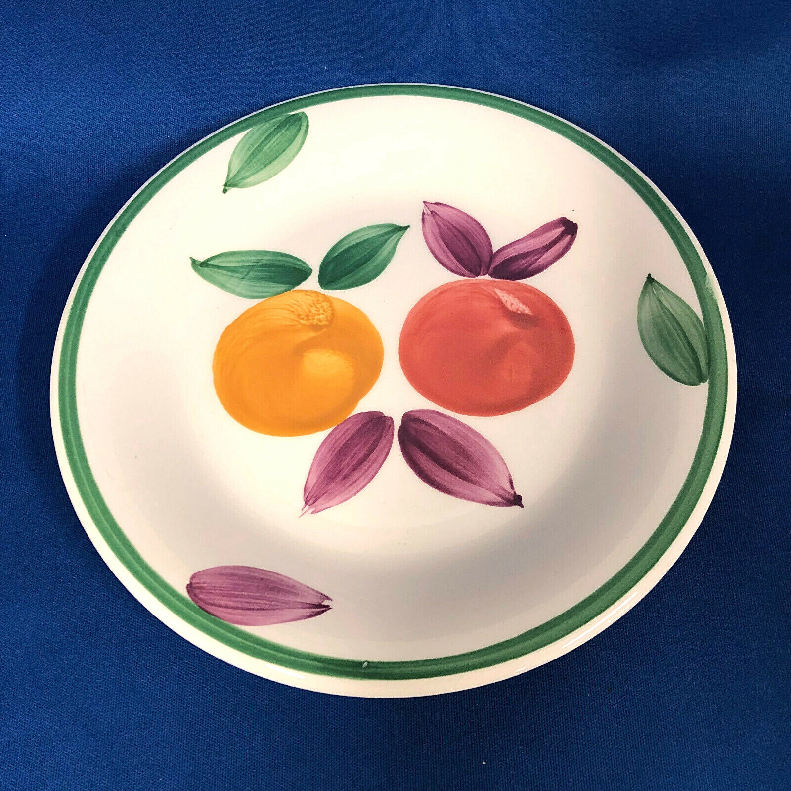 FURIO “FUO11″ FRUIT AND LEAVES DESIGN SALAD PLATE – 7 3/4” Apple Orange Red