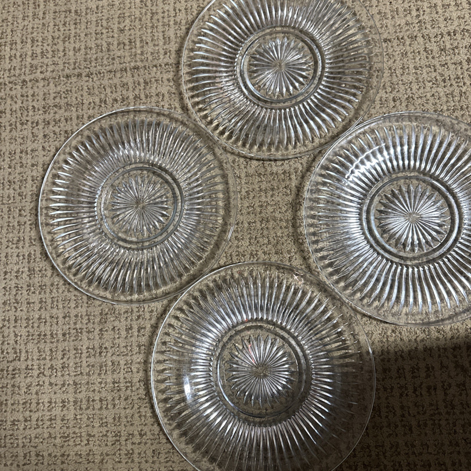 Vintage 10” Clear Glass Starburst Pattern Plate KIG Indonesia/4