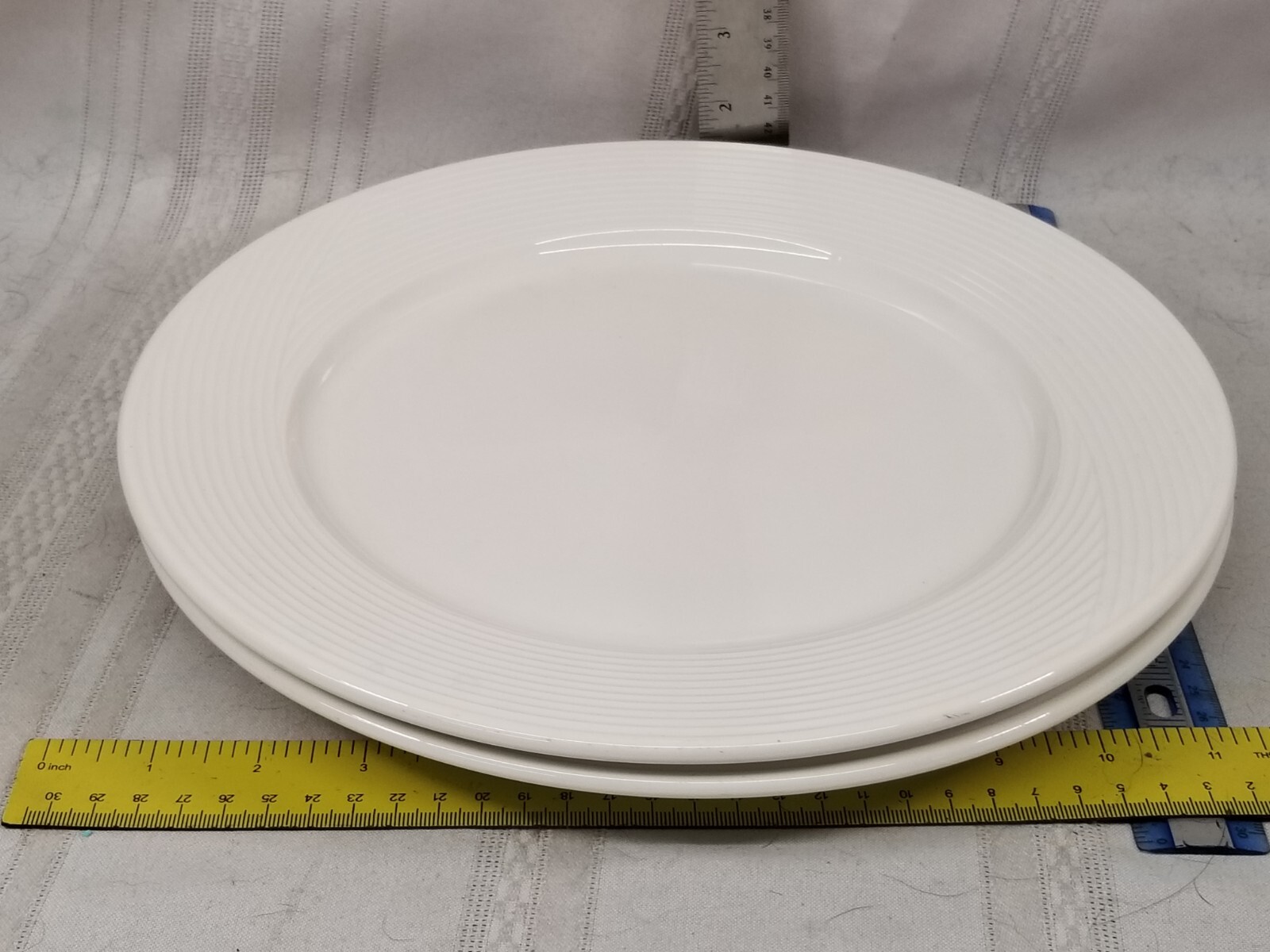 2 Bauscher Vitro-Collection # 302 White Rimmed 11 3/4 inch Dinner Plates