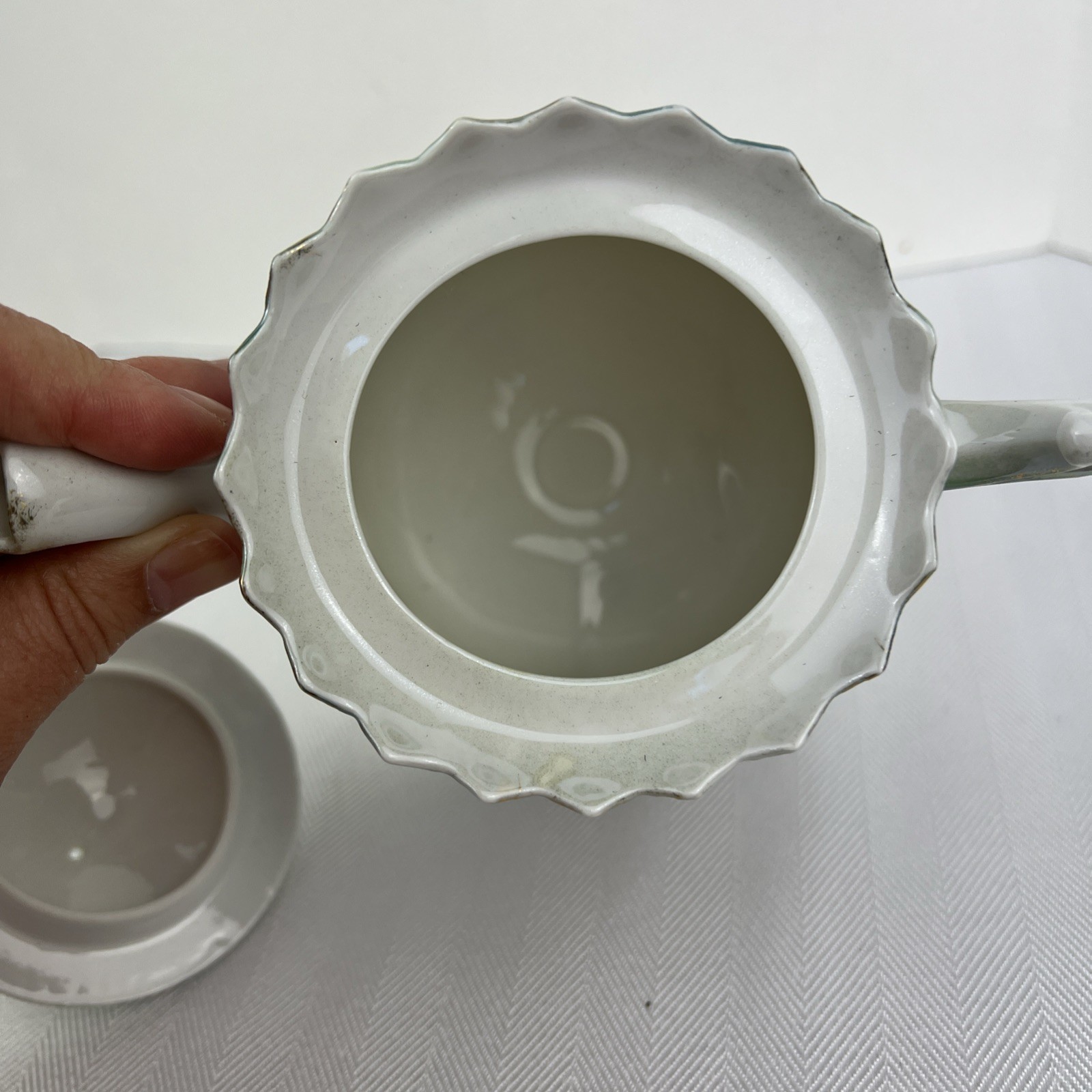 Antique RS Prussia RED MARK Porcelain Teapot Chocolate Pot Sugar Creamer Set