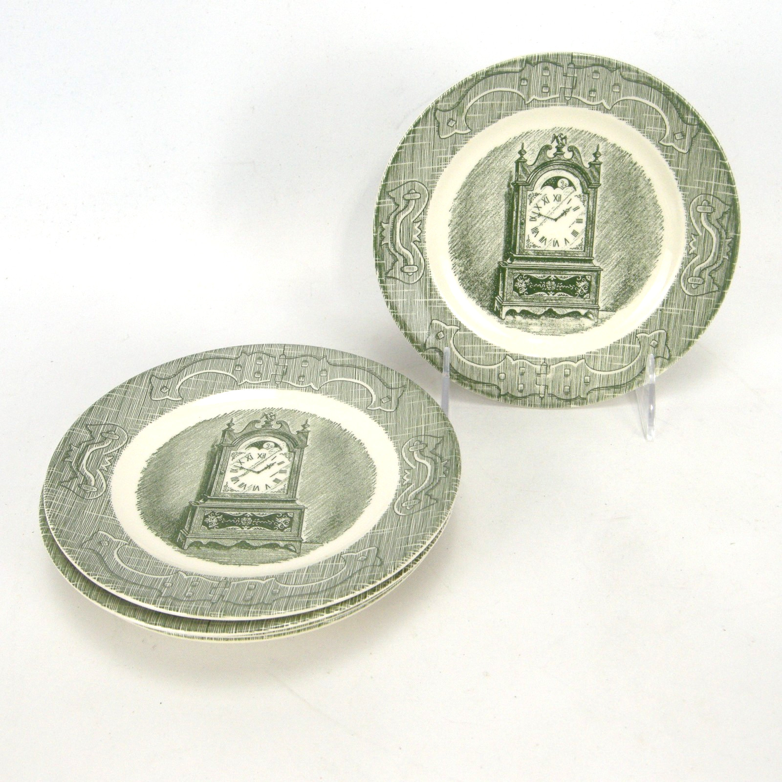 Old Curiosity Shop 6.25 in Plates Clock Theme Design Lot of 5 EUC
