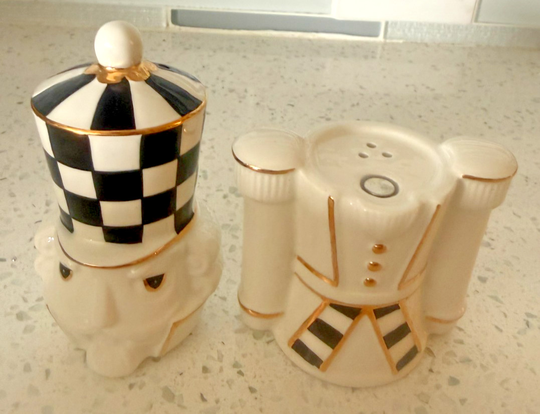 MacKenzie Childs Courtly Noel Nutcracker Salt & Pepper Set