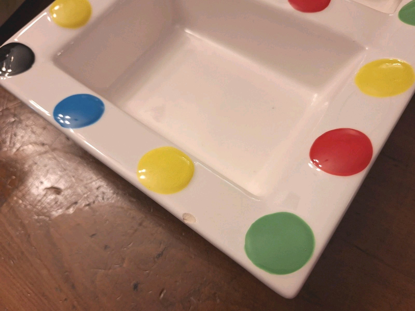 Mainstream Collection Condiment Tray Polka Dot With Serving Utensil 20x11x6 Read