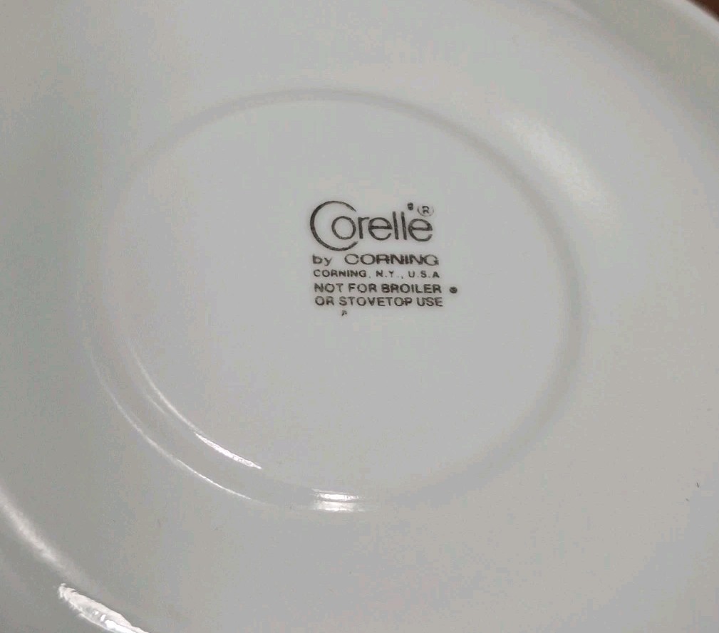 Set Of 6 Vtg 70s Corelle 6.25 In Saucers Green Flora Spring Blossom Crazy Daisy