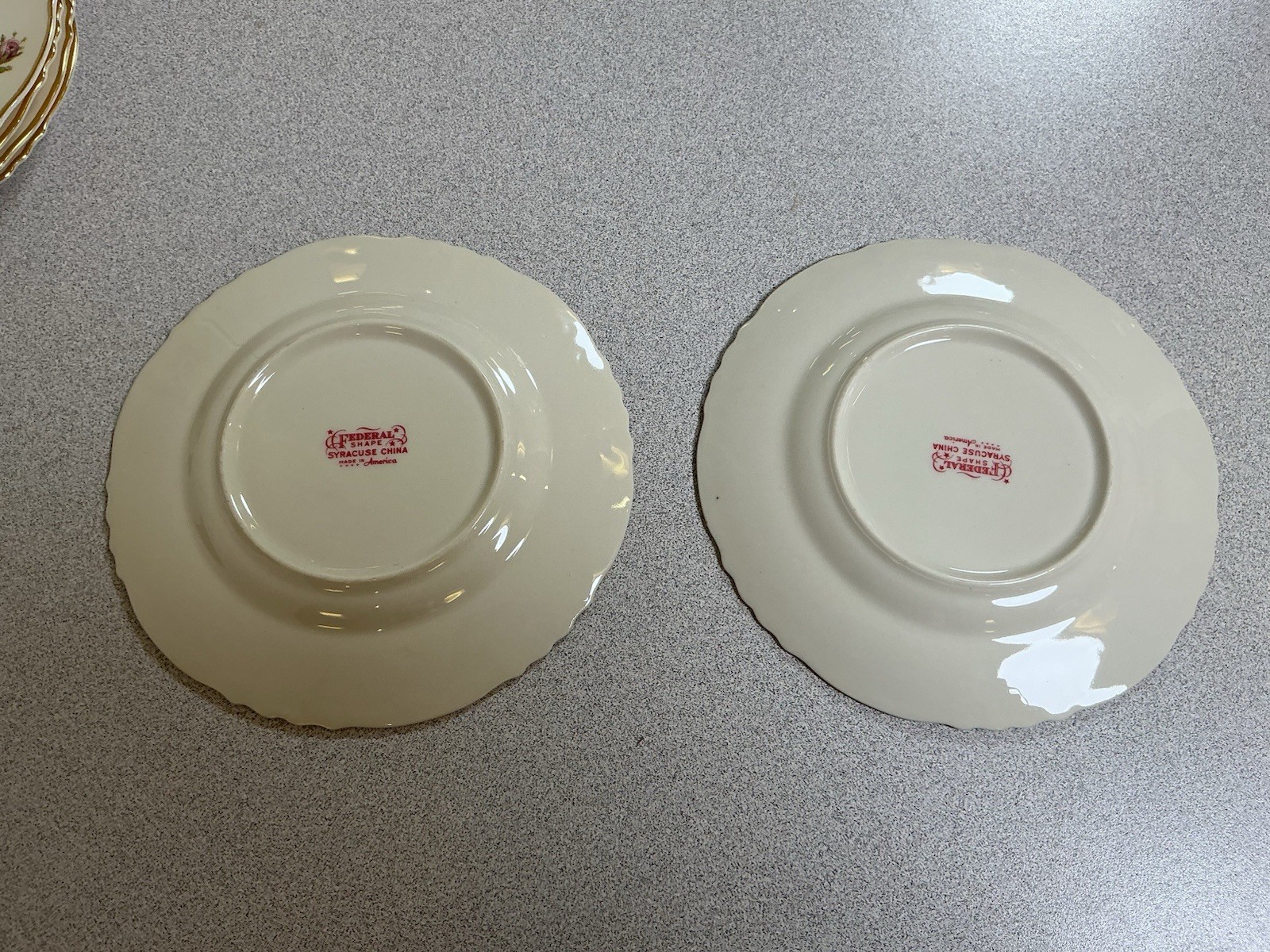 Syracuse China Victoria Set Of 8 Scalloped Bread Plates 6 1/2” Pink Rose Gold