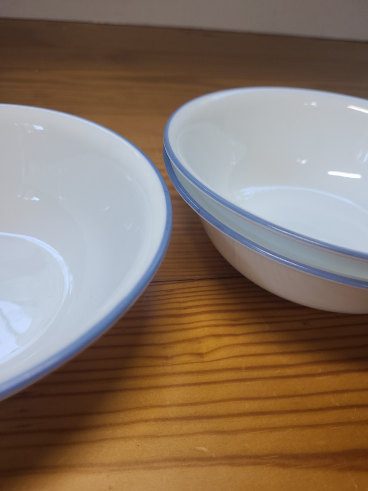 Corelle by Corning Blue Rim Soup Cereal Salad Bowls 6 1/4″ Set of 3