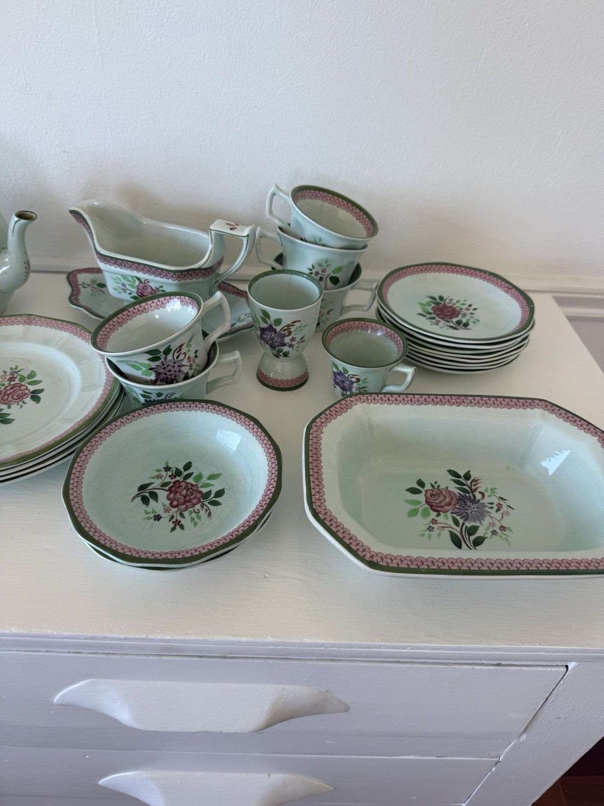 Adams Calyx Ware Mandalay Hand Painted Large Serving Collection