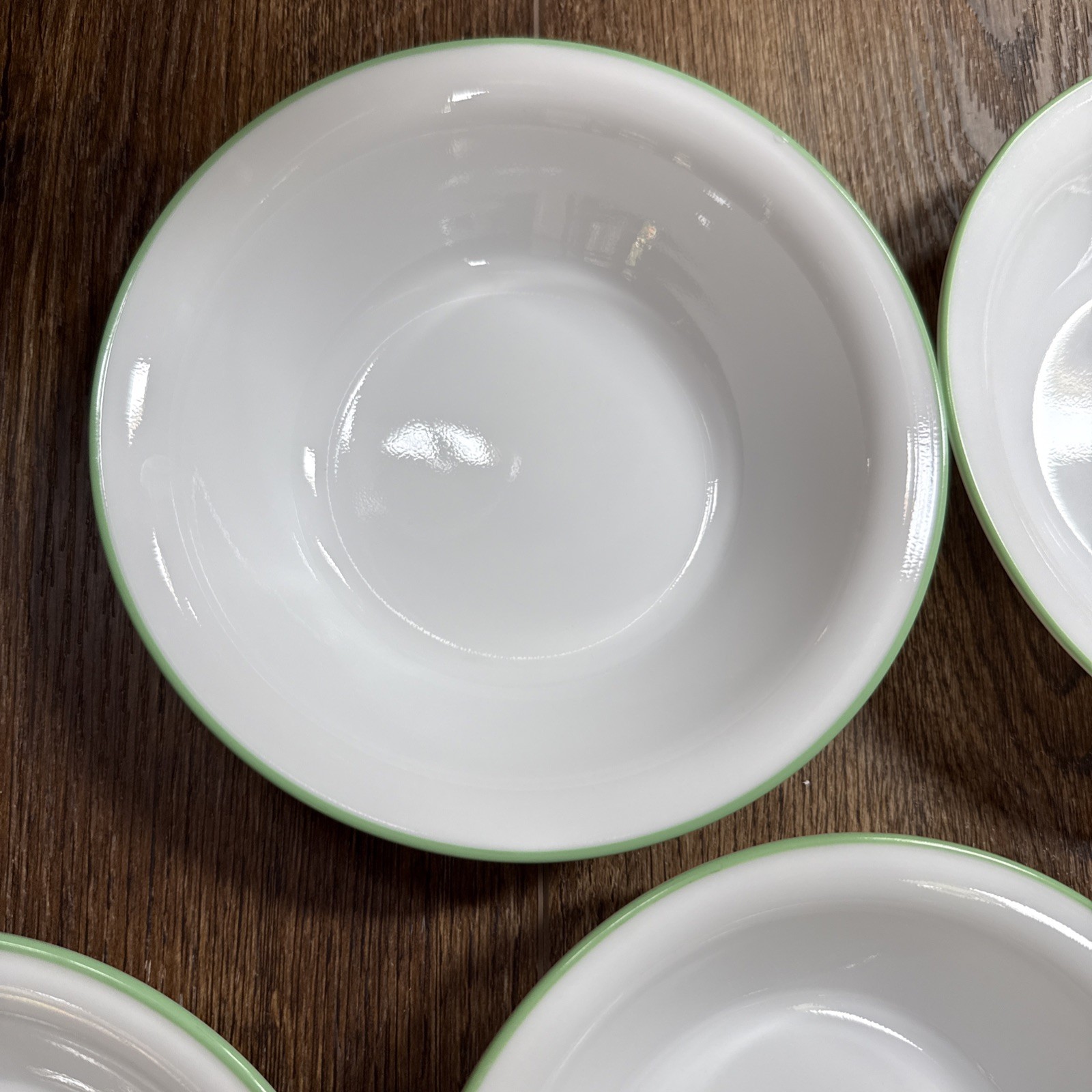 Corelle Spring Blossom Garden Ivy Green Rim Bowls 7.25″ Soup Cereal Set of 7