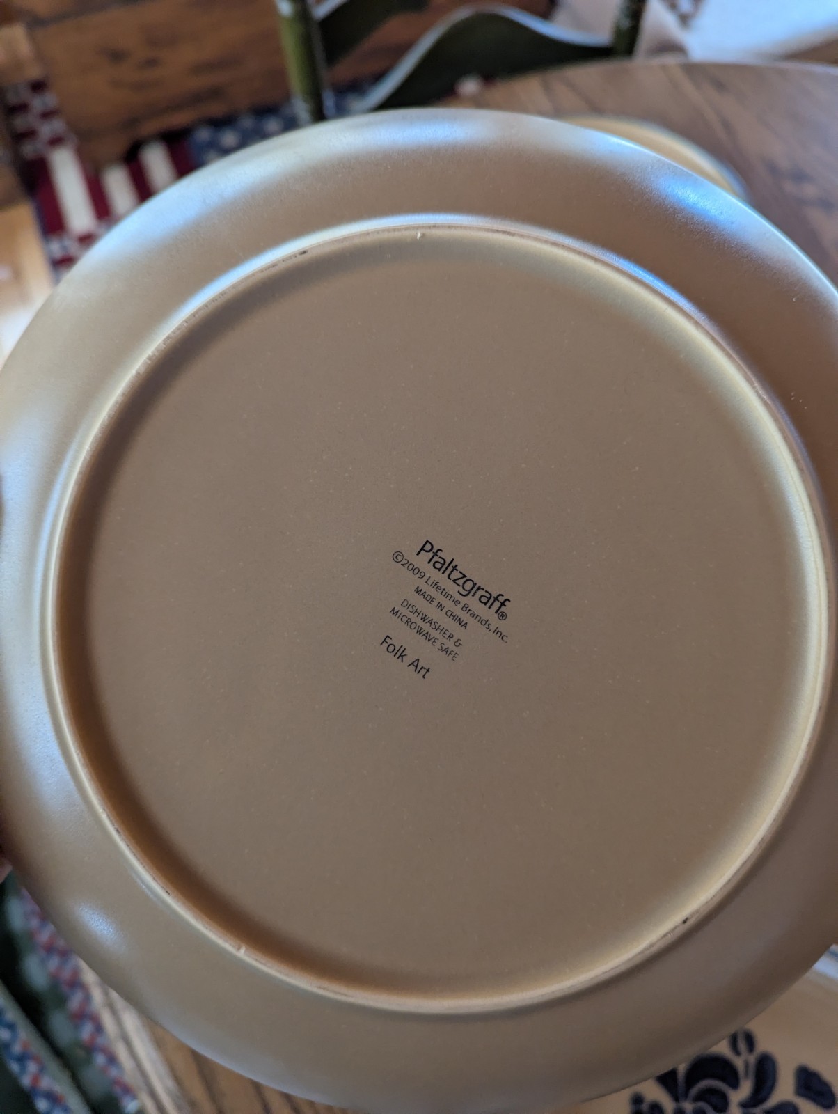 6 Pfaltzgraff Folk Art Dinner Plate Set Vintage Blue Floral Table Dish (READ!)