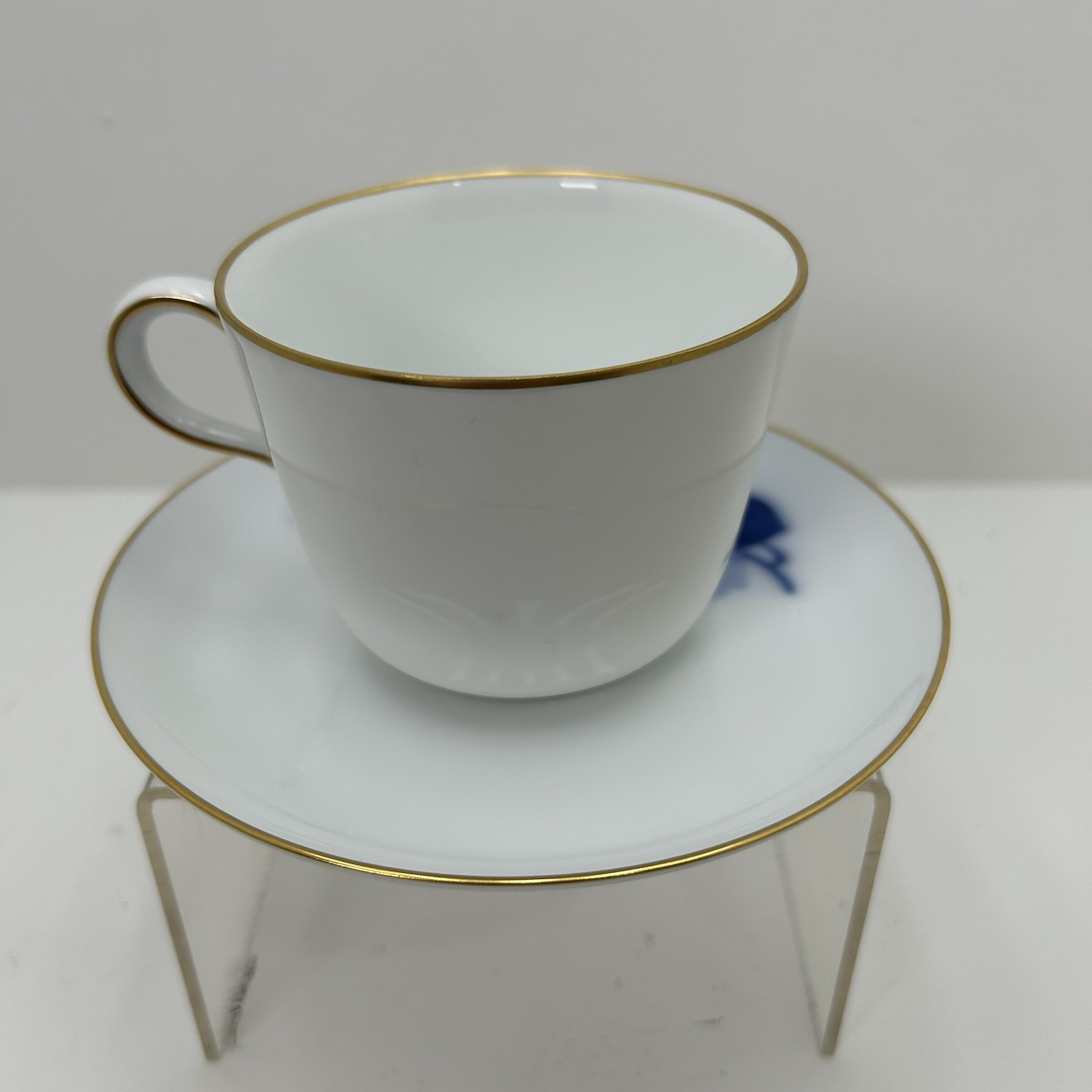 Vintage Okura Art Japan Blue Rose Tea Cup With Saucer China