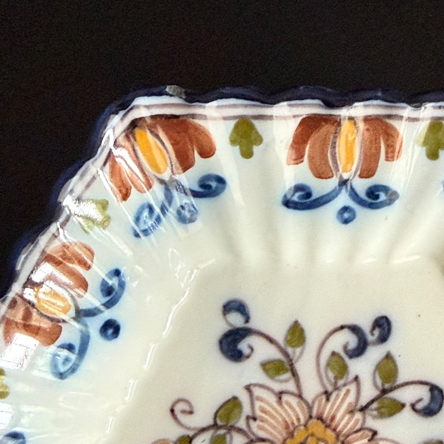 Antique Royal Tichelaar Makkum Bowls 6 Ince Floral Ceramic Hexagon Hanging