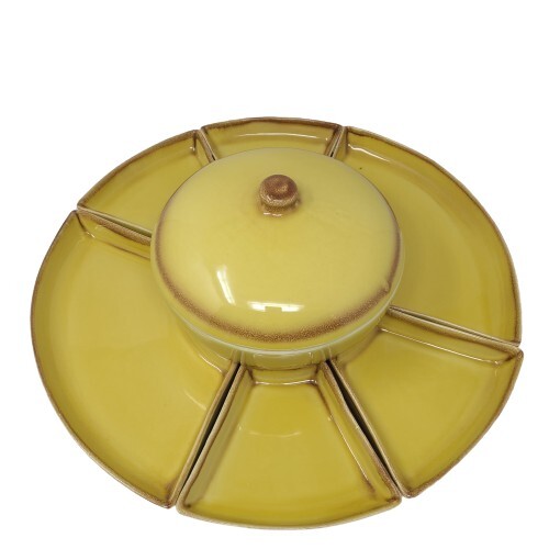 1950s Nancy China 29 Buffet Lazy Susan Fondue Relish Taco Tuesday Ceramic Set