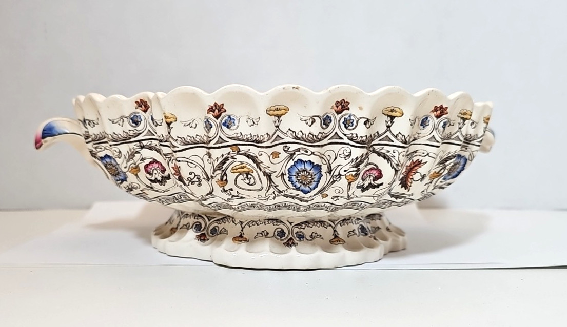 1880 WT Copeland & Sons Florence 9.5″ Round Handled Open Serving Dish U80