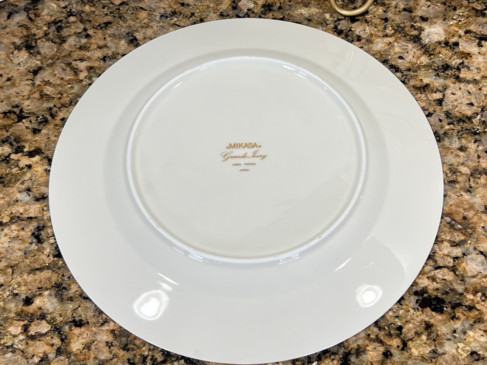 VTG 5 Pc Mikasa Grande Ivory 12 Chop Plate 10-7/8 Floral Porcelain Dinner Plates