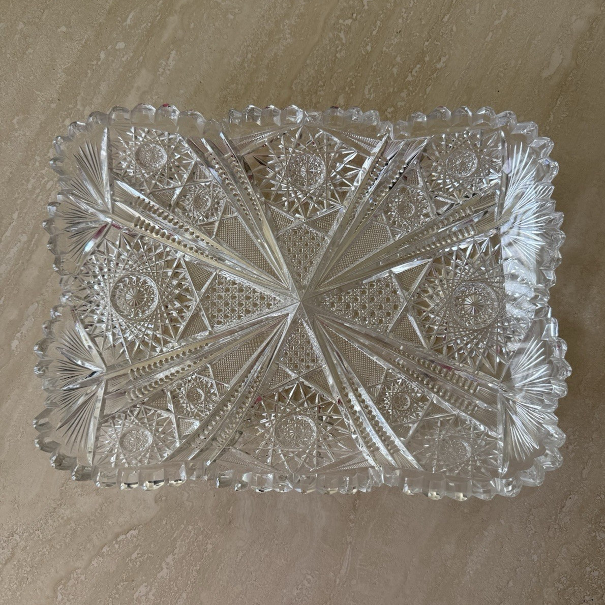 Antique American Brilliant Period (ABP) cut glass tray