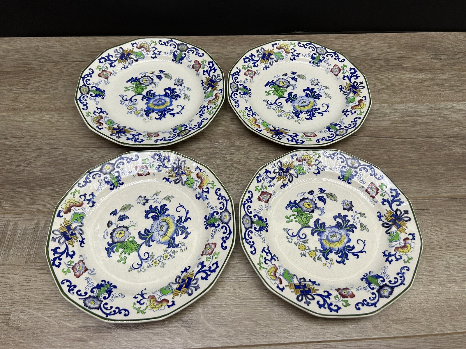 Vintage Doulton of Burslem Nankin Handpainted Dinner Plate Set Of 4 England