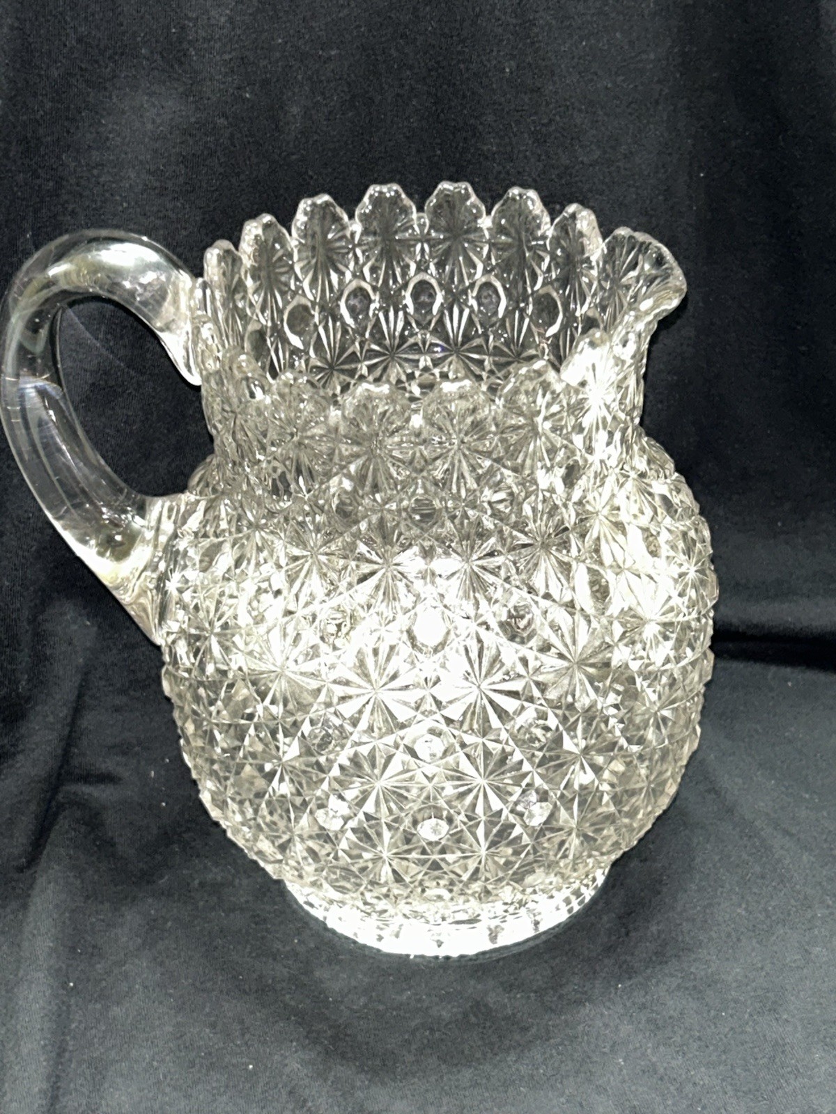 Bryce Bros Daisy & Button Glass Pitcher Victorian EAPG c.1800 Antique 8 1/2″
