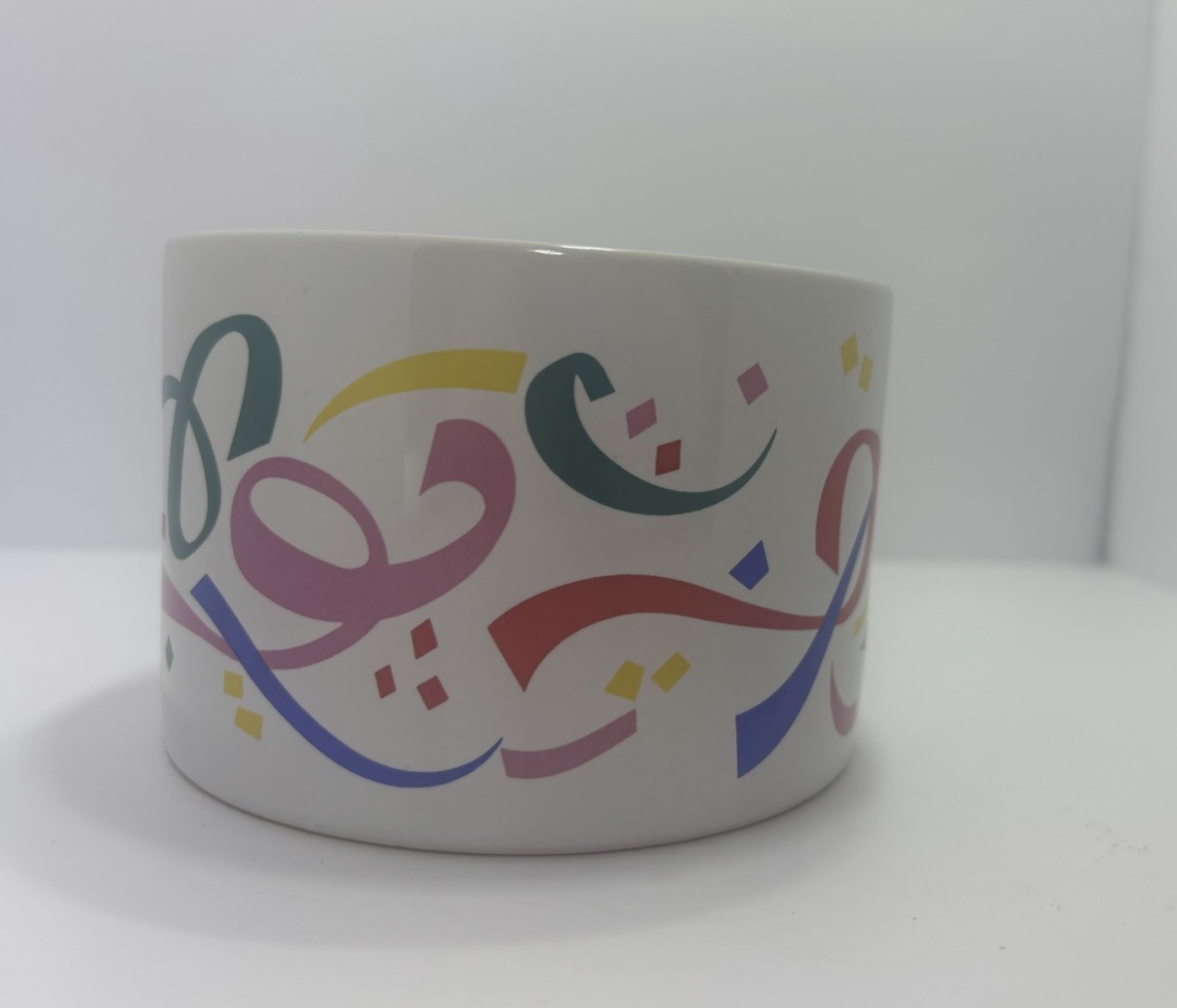 Vintage FTD Ceramic Bowl Ribbons and Confetti