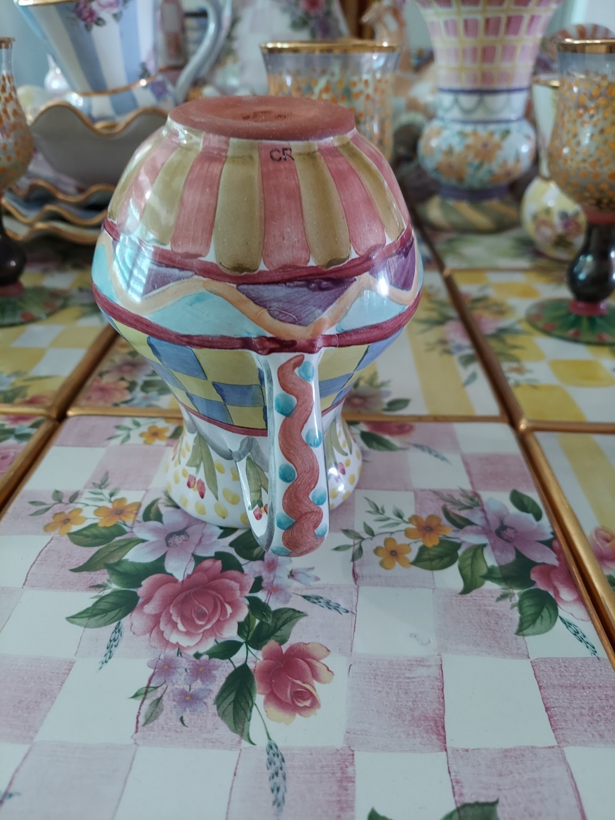 MacKenzie-Childs Odd Fellows Ceramic Creamer Pitcher