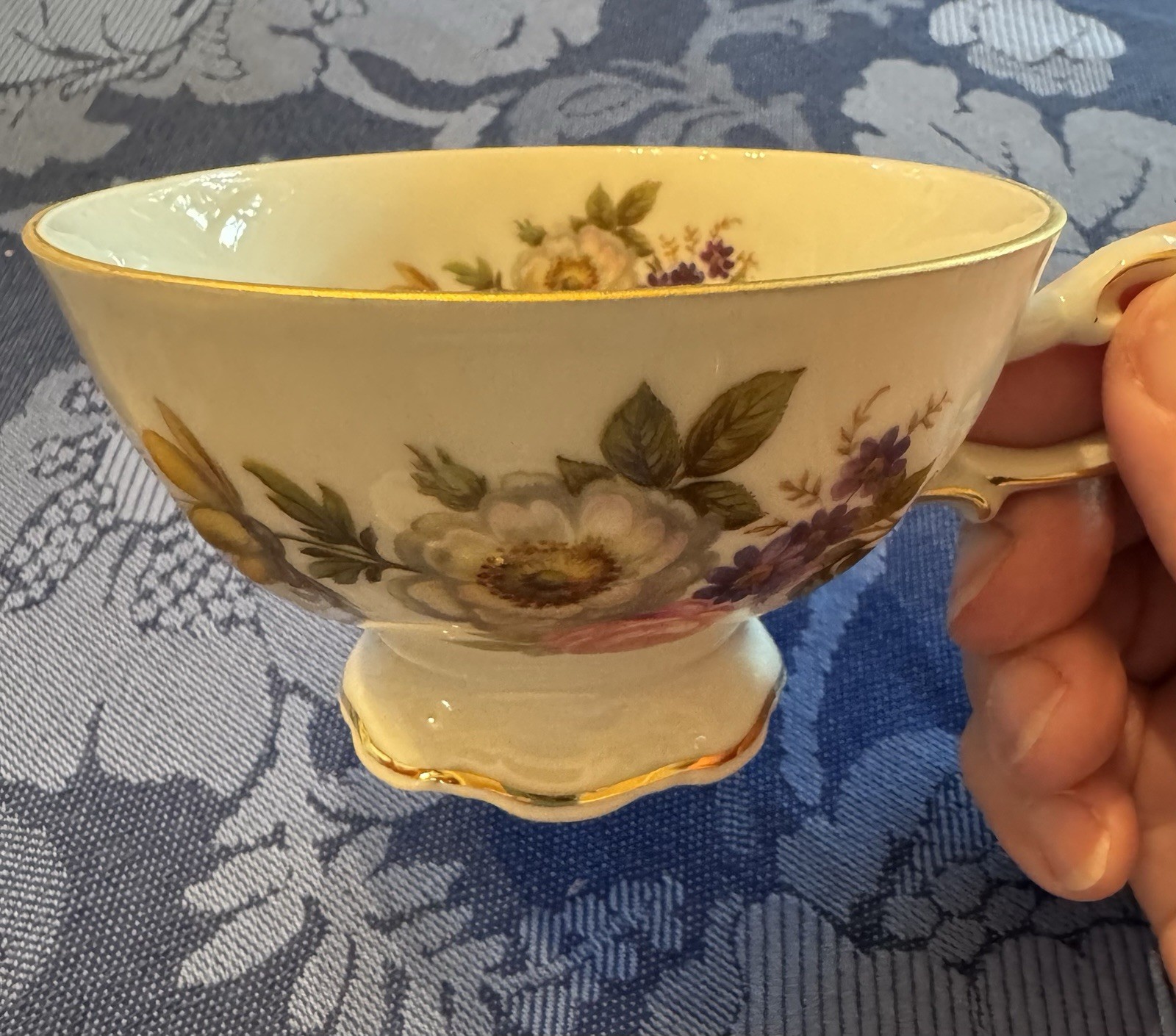 Set of 6 Mitterteich Bavaria Meissen Floral Teacups With Matching Saucers