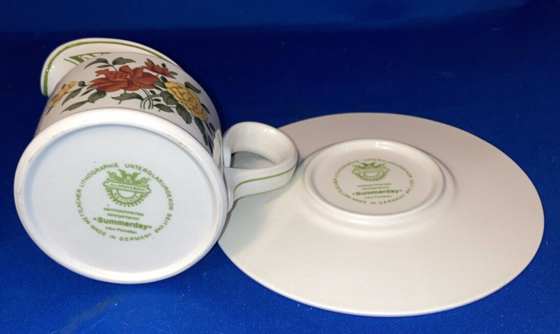 Villeroy And Boch Summerday Pattern Creamer And Saucer EUC