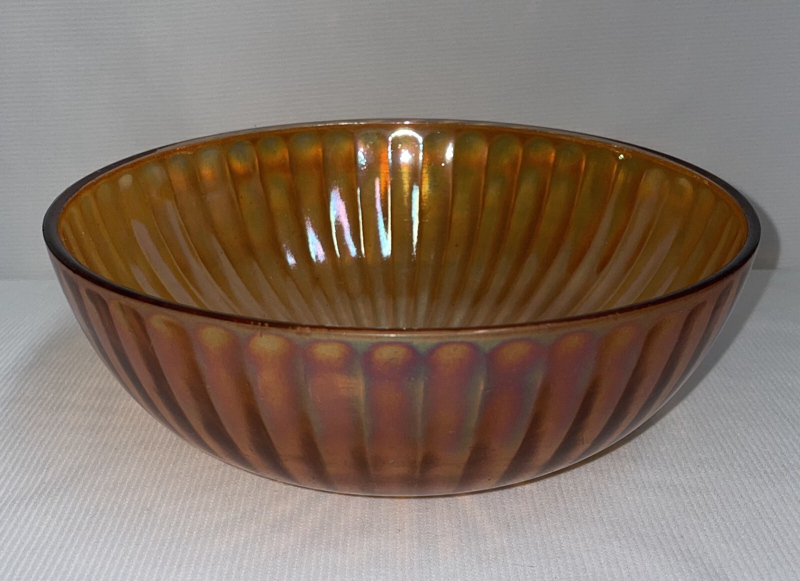 Carnival Imperial Glass Smooth Rays Marigold 3 Inches High