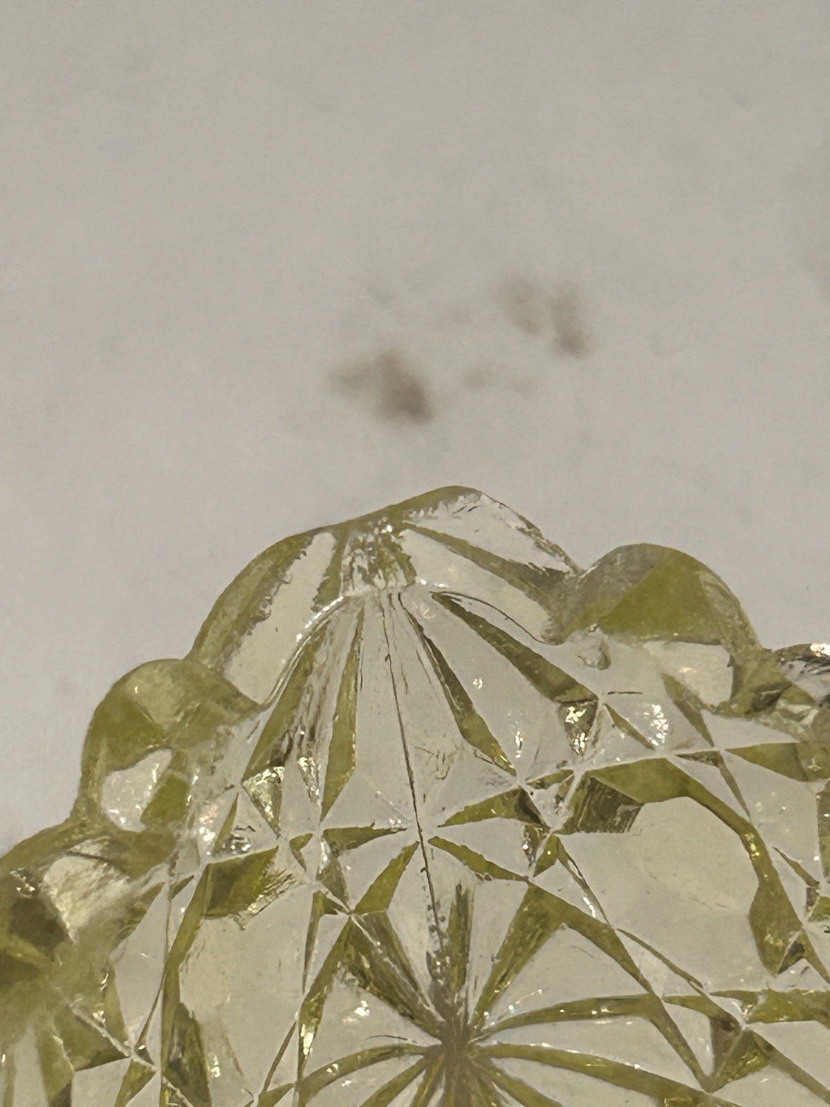 Uranium Vaseline Glass Daisy Button Dish 4 Inch Berry Bowl