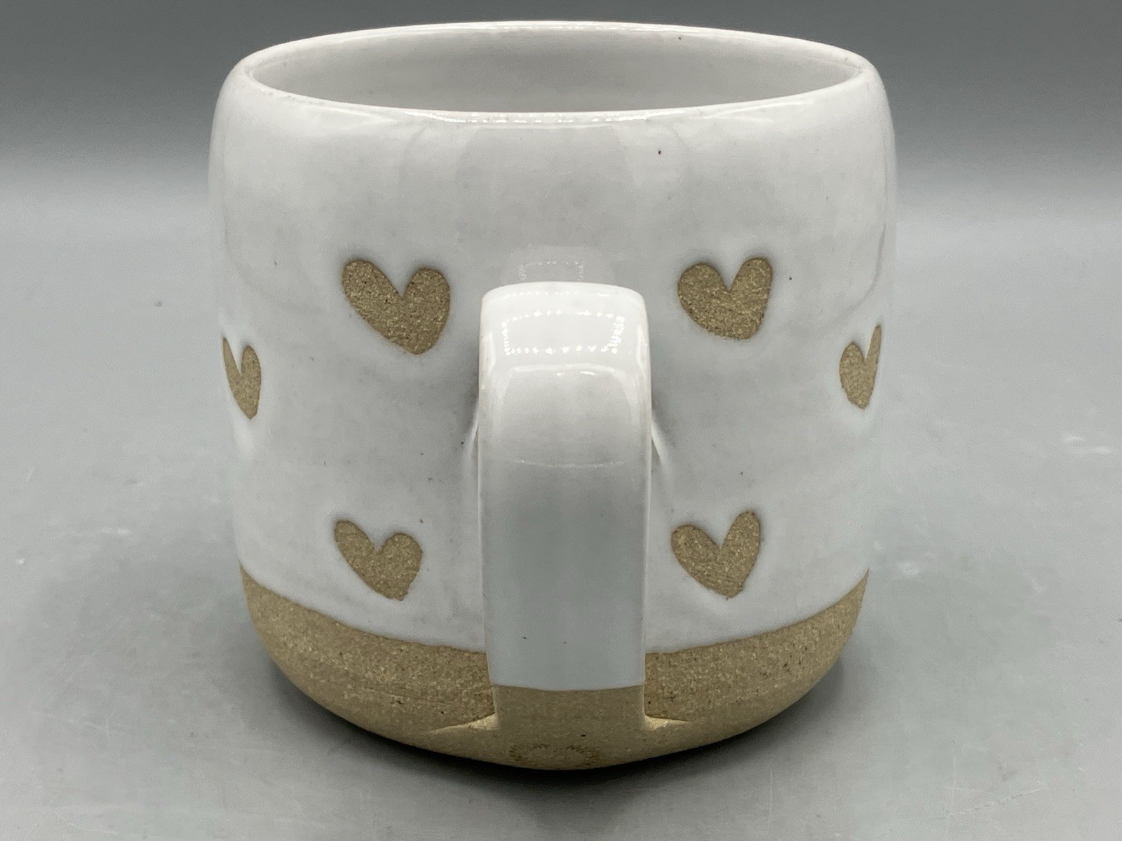 Farmhouse Pottery Confetti Heart Mug Cup American Stoneware White 12 oz EUC