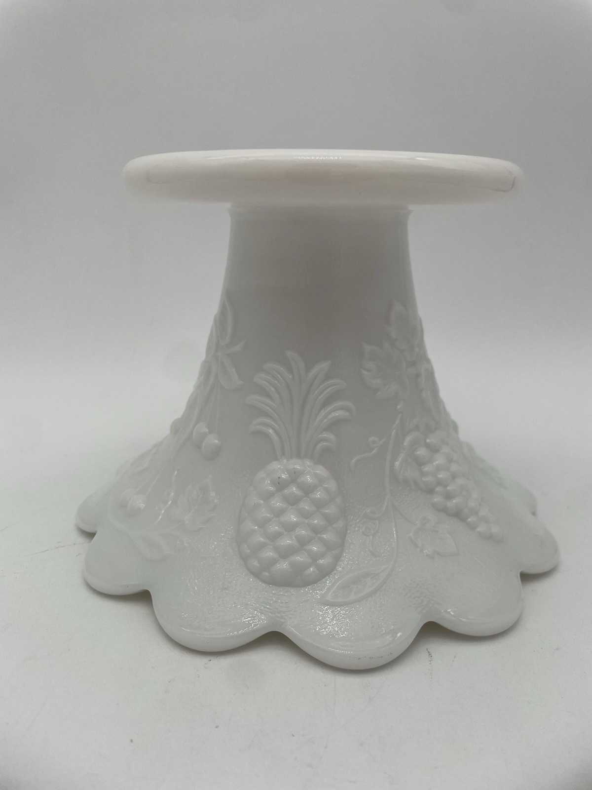 Westmoreland Milk Glass Grape Paneled Punch Bowl Set 12 Cups Hooks Pedestal