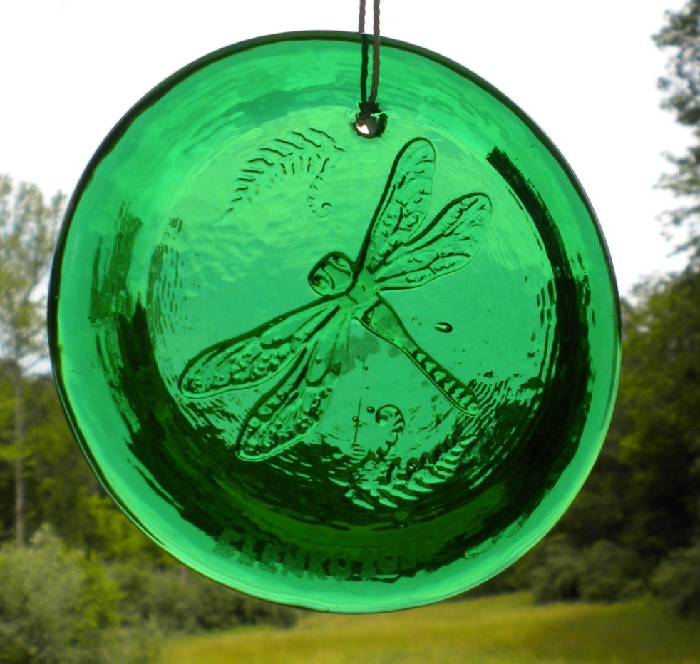 Blenko Glass Suncatcher – Dragonfly – Clover
