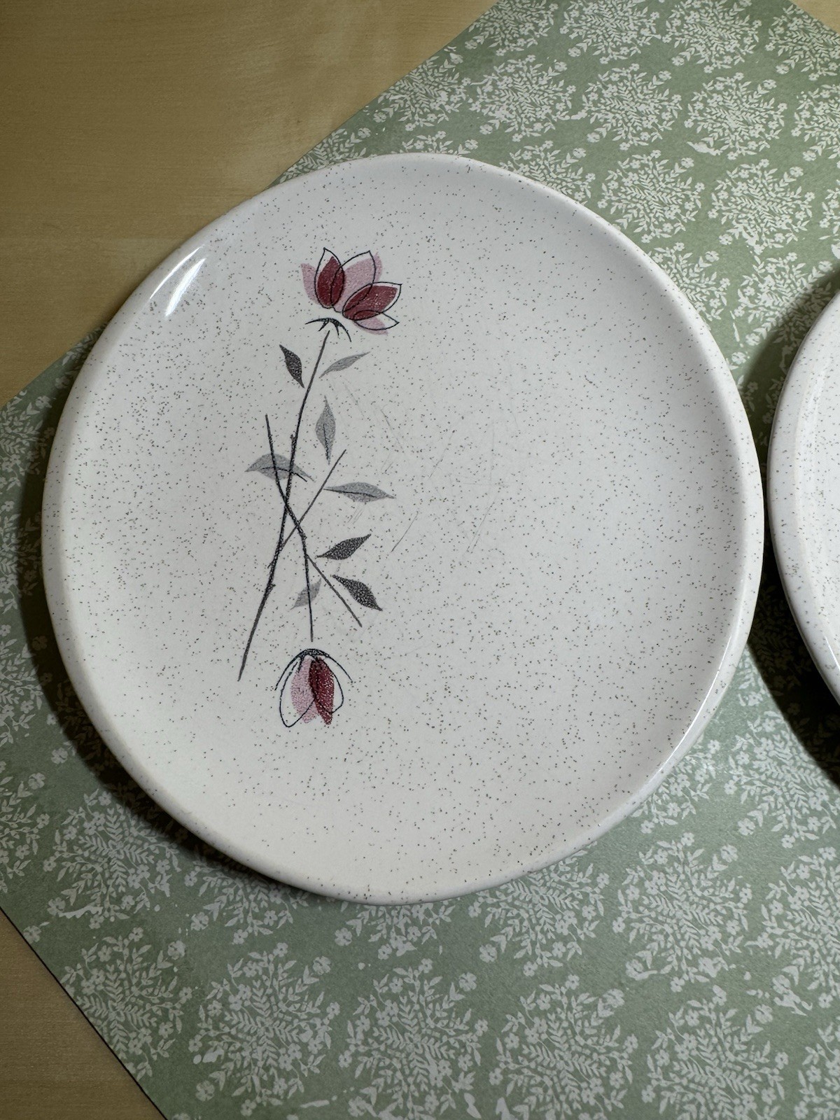 2 Franciscan Duet Rose Bread & Butter Plates USA c.1956-1967 FAST SHIPPING