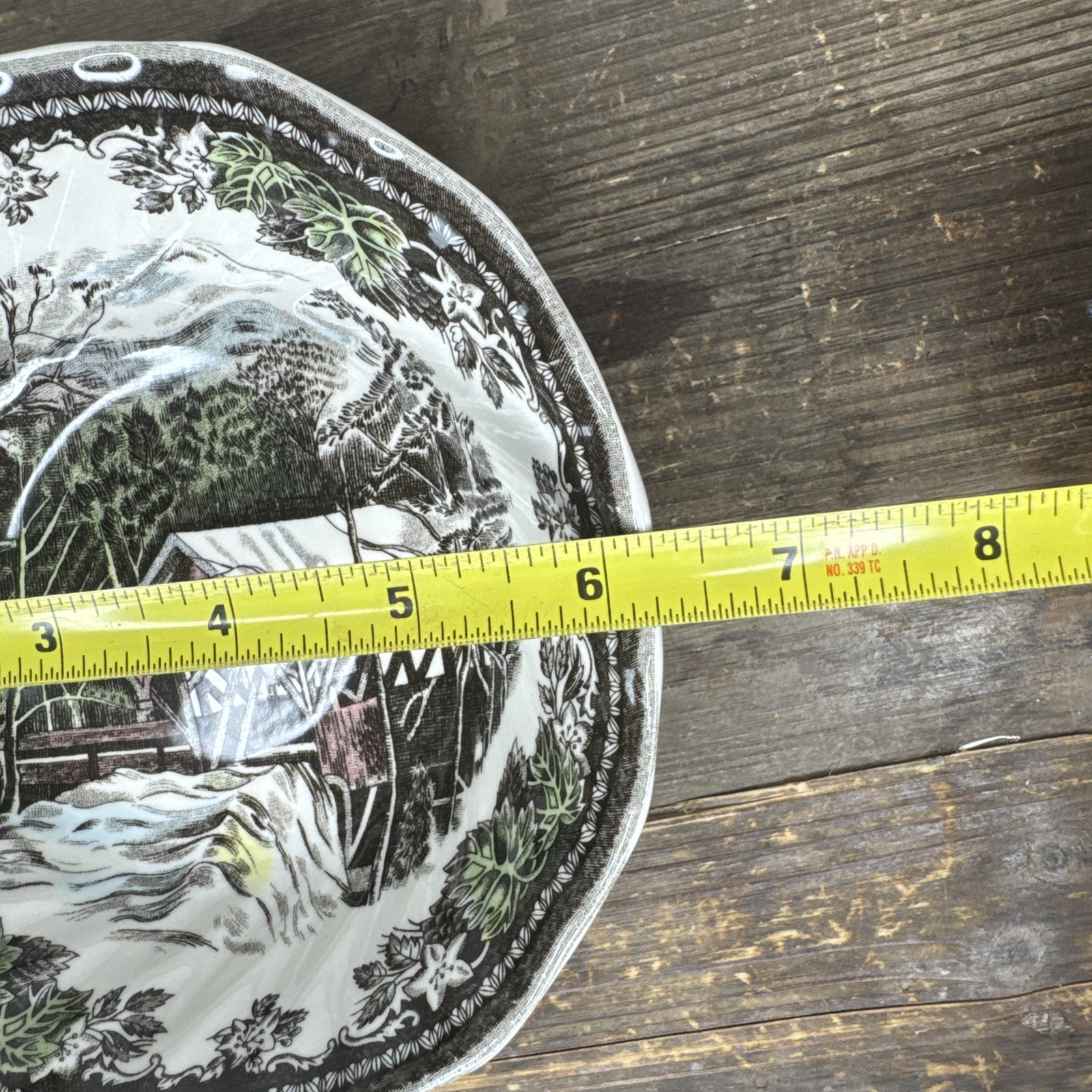 Johnson Brothers Square Cereal Bowls(s) FRIENDLY VILLAGE The Covered Bridge 6”