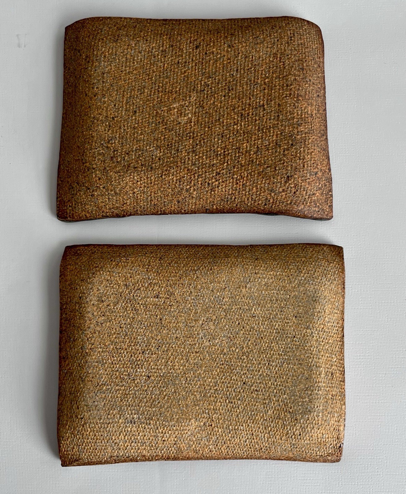 Dock 6 Pottery Rectangular Dishes Set of 2 Speckled Blue Brown One of a Kind