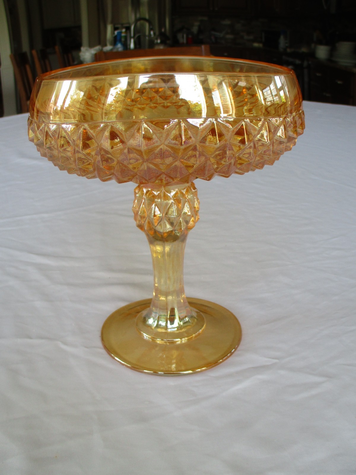 Indiana Glass Amber Pedestal Candy Dish + Covered Candy Dish & Condiment Server