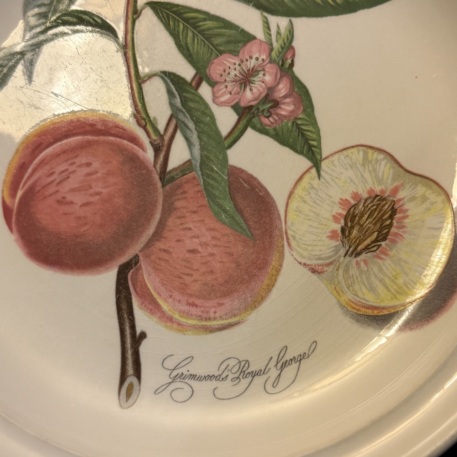 Portmeirion Pomona 2 Dinner Plates Currant & Peach 1 Salad Cherry No Border Engl