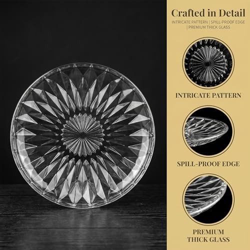 Clear Glass Salad Plates Set of 12 8 Inch Round Dessert Dinnerware