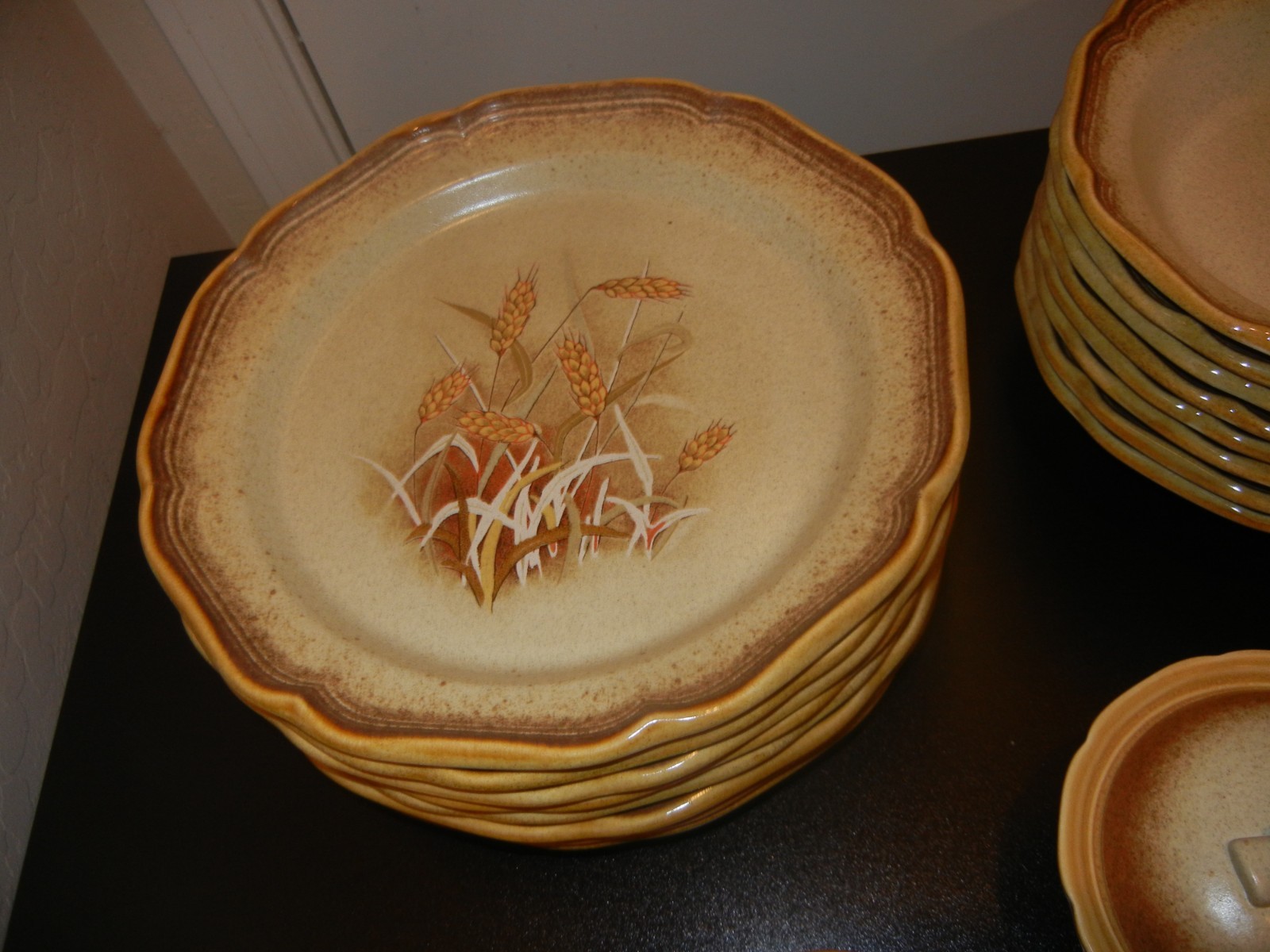 Vintage MIKASA Whole Wheat E8000 Stoneware Dinnerware Set, 35 pieces – PRISTINE!