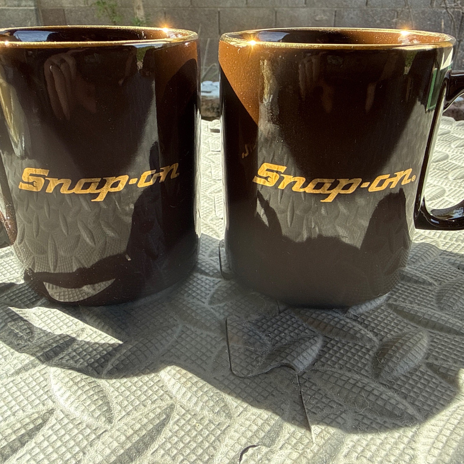 Vintage Snap-on Coffee Mug Brown With Gold Rim Kiln Craft Staffordshire England
