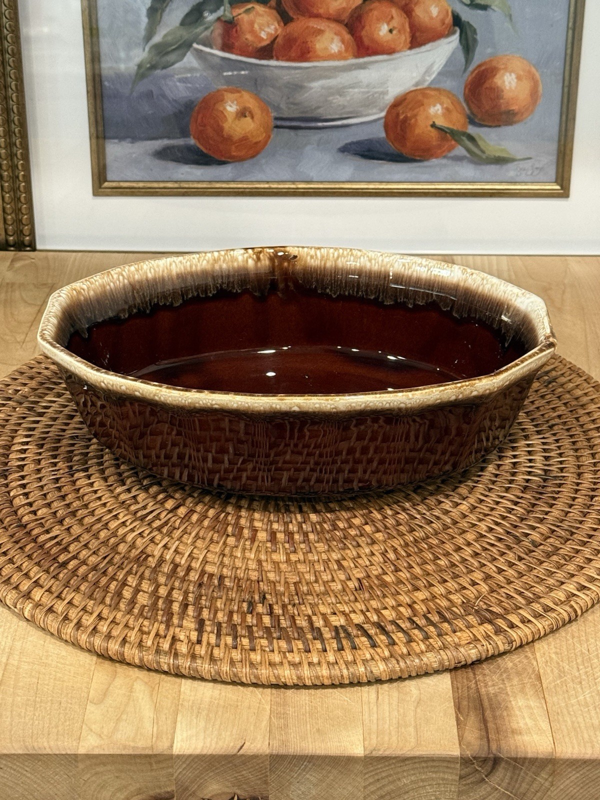 Vintage McCoy Brown Drip Glaze Oval Casserole Dish 7071 Oven Proof Stoneware USA