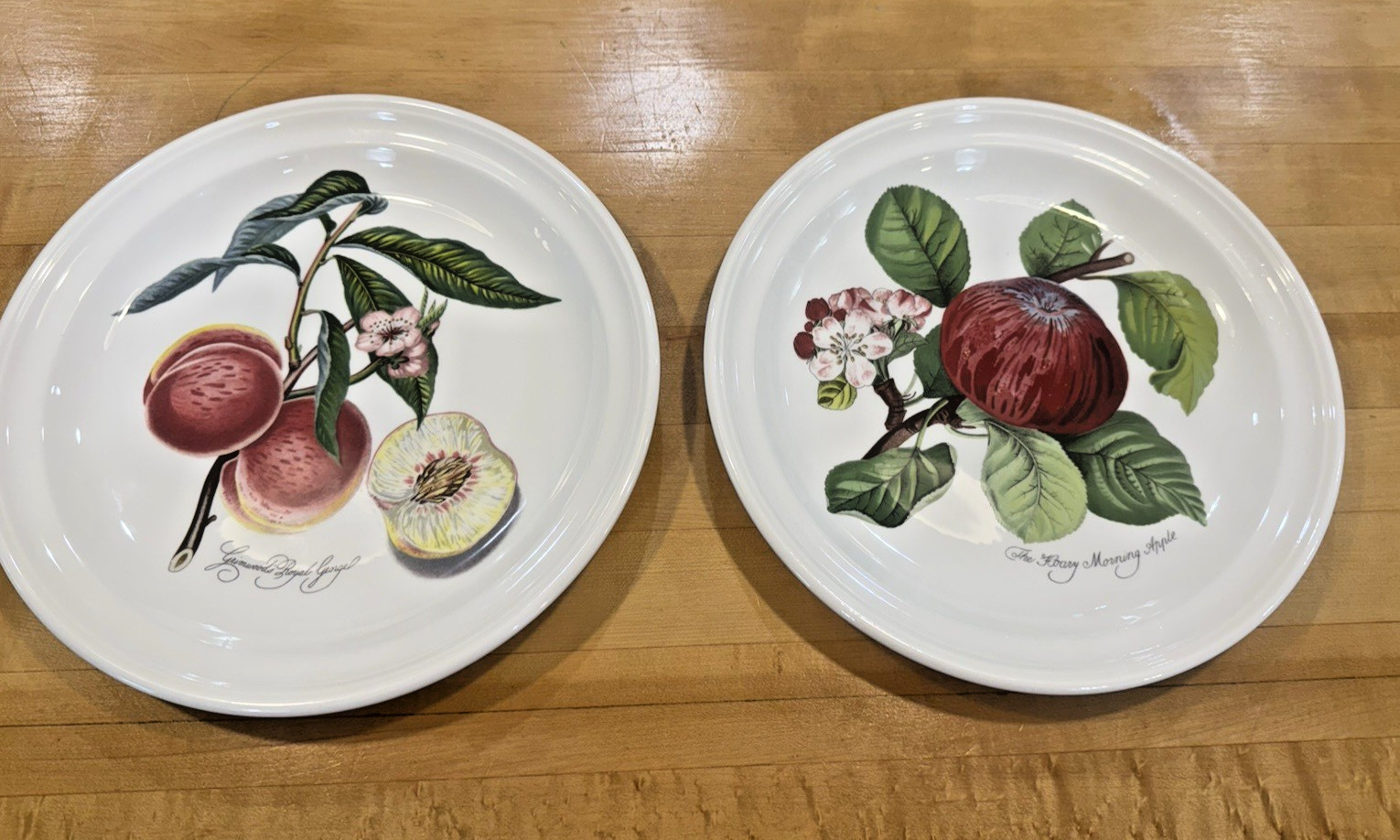 Portmeirion Pomona Set of 2 Dinner Plates – Apple and Peach – 10.5″