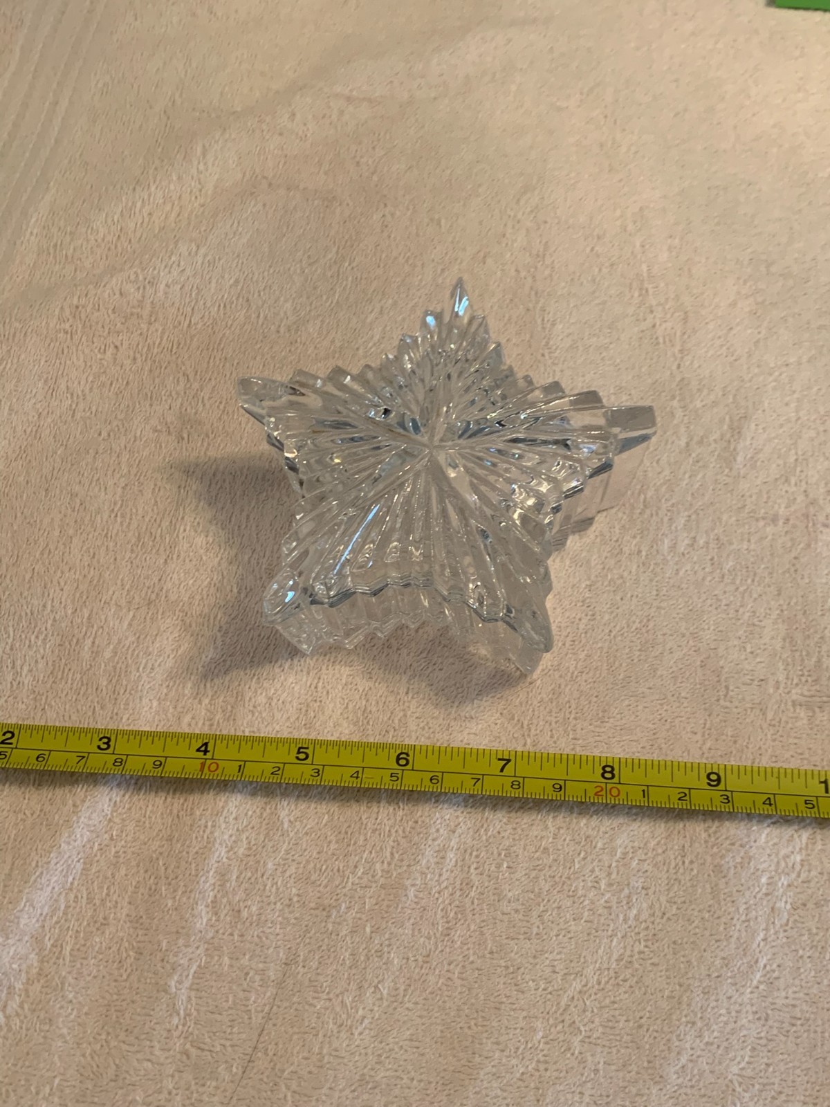 Clear Pressed Glass Candy Dish 4 Inch Star Shaped Tabletop Home Decor Piece