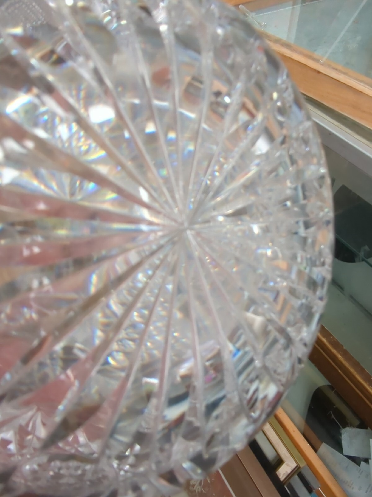 antique american brilliant cut glass Star Ball Pitcher Vase