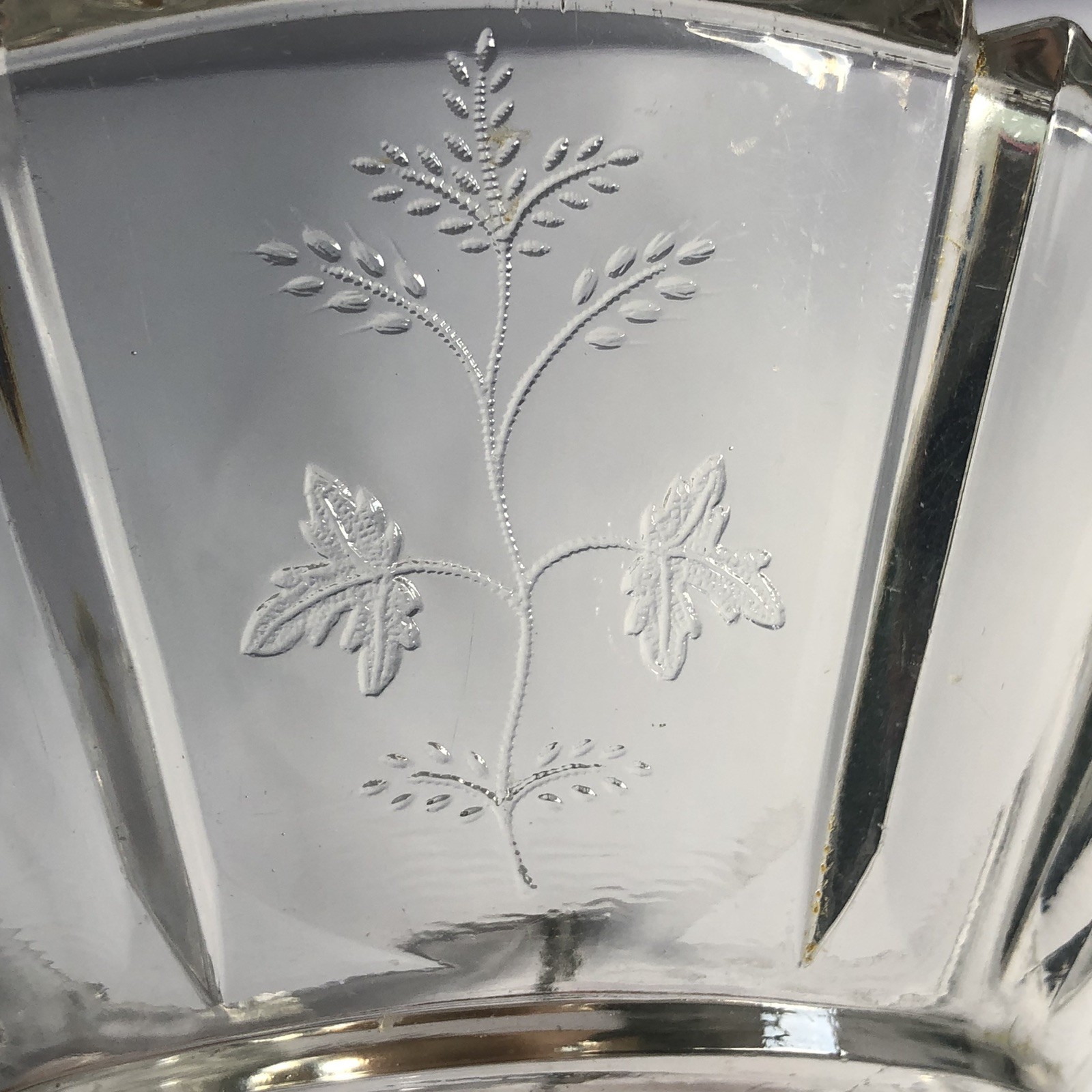 Bryce Higbee Indian Tree Paneled Glass Pedestal Compote 5.5″ EAPG Sprig Pattern