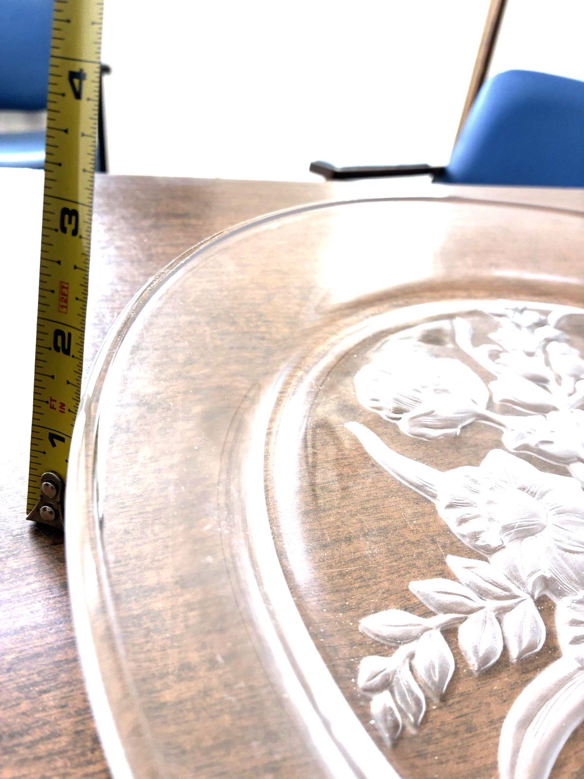 Toscany Collections Crystal 14″ Platter – Etched Floral Design – Rare