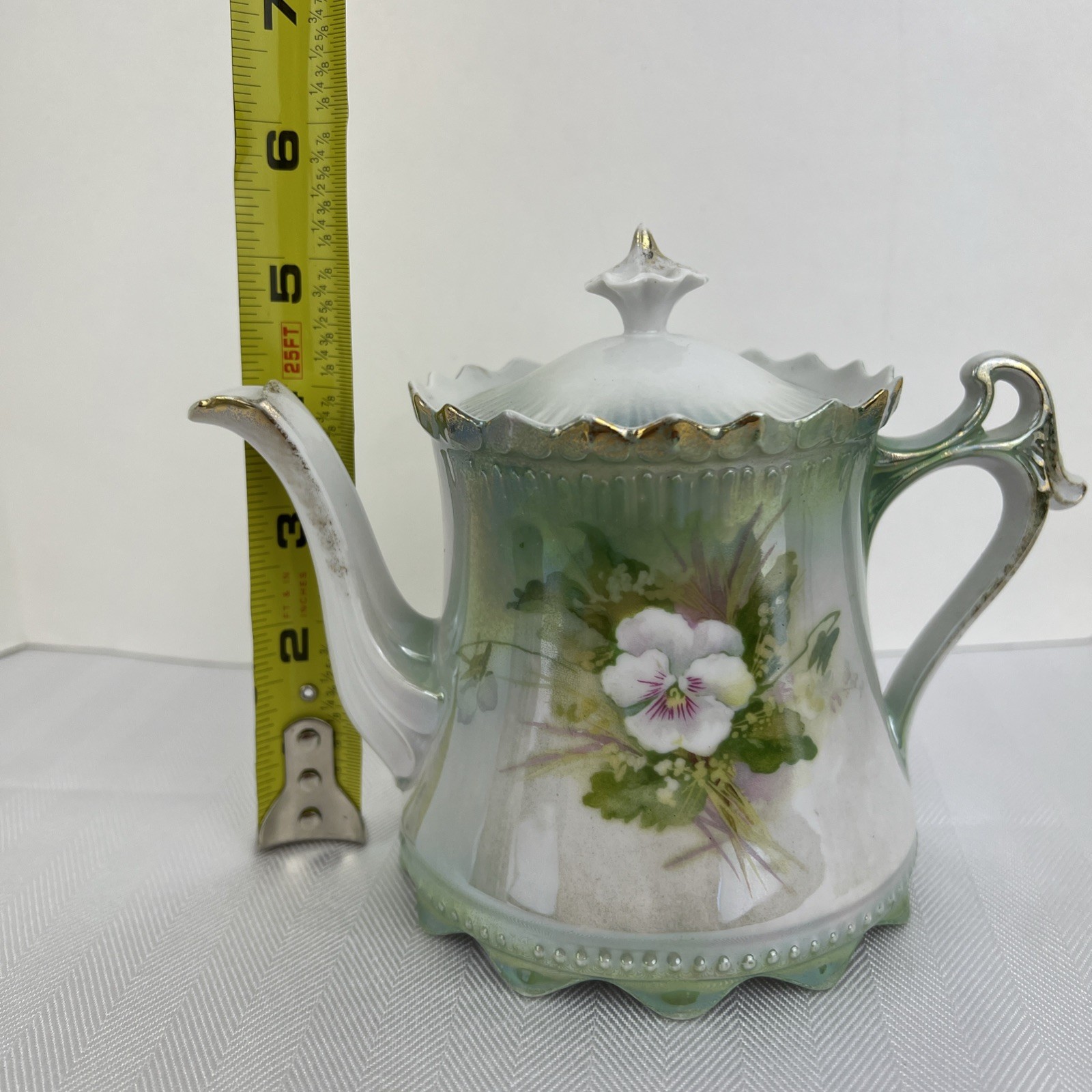 Antique RS Prussia RED MARK Porcelain Teapot Chocolate Pot Sugar Creamer Set